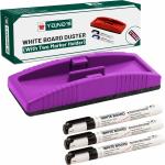 YAJNAS Non Magnetic Whiteboard Duster And Marker| Dry Erase Whiteboard Eraser for Erasing White Board Marker or Chalk Board Writing And Whiteboard Marker - (Pack of 1 Duster And 3 Marker, Multicolor) Dusters (Multicolor)