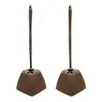 Gluman Brown Plastic Toilet Brush Set of 2