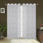 Flipkart Smartbuy White Self Design Polyester 7 Ft Transparent Door Curtain (Pack Of 2)