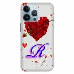 Voleano back cover for I Phone 13 Pro, R letter, R alphabet, R word, R name, cases cover