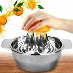appeasy Stainless Steel Hand Juicer Squeezer for Orange & Lemon, Silver (1pc)