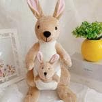 Hug N Feel Soft Toys Brown Polyester Kangaroo with Baby Soft Toy - 30 cm