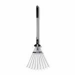 Sharpex Telescopic Metal Rake, Adjustable Rake for Quick Clean Up of Lawn and Yard, Garden Leaf Rake, Expanding Handle with Adjustable Folding Head - Silver