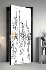 Qth Line Art Dor-1026 Design Door Sticker