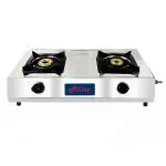 MiDaz Stainless Steel 2 Berner Commander (MSSC) LPG Gas Stove For Your Beautiful Kitchen|70*34*17 Cms|Silver