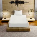 LIVING LEISURES Breathable White Solid Cotton Bedsheets with Pillow Cover Set 2.24 x 1.5 m Twin size (2 pcs)