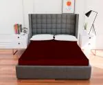 AVI Terry Cotton Waterproof Fitted Style King Size Mattress Protector (72x78 Inches, Maroon)