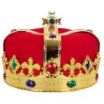 Festiko Kangaroo Regal King Crown, Red And Gold, One Size