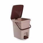 Regalo Plastic Dustbin For Kitchen And Home/ Step-on Paddle Waste bin With Lid (Large-20Ltr, Light Brown)