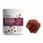 Tunai Blood Worm Flakes Supplement Treat for Gold Fish, Flowerhorn, Smal Koi Food Enriched with 65% Protein 50g
