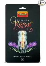 Vimal Elaichi Premium Kesar Original & Pure Saffron for Tilak | Biryani | Improved Health-Pack of 2 mini glass bottles (1gm Each)