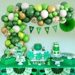 RG Accessories Green, Gold Latex Solid Balloon Garland Kit For Birthday, Wedding, Engagement Balloon (Pack Of 60)