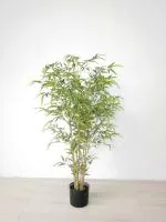 Elemntl Artificial Bamboo Floor Plant in Black Pot (4 feet)