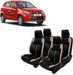 AUTO-SAFE Black, Beige PU Leather Car Seat Cover for Maruti Alto Pack of 4