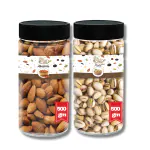 NUTS VAKIL Dry Fruits Combo Pack of 2 Californian Pistachios Almonds | Badam Pista ( 500 GM X 2 ) 1 KG