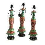 Handicrafts Paradise Musician Ladies Showpiece for Home decor in Wrought Iron Set of 3pc 31.5 inch