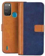 Cowboy Itel Vision 1 Pro, L6502 Blue, Brown Rubber, Cloth, Artificial Leather Shock Proof Flip Cover
