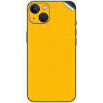 GADGETSWRAP Premium Material Skin Vinyl Decal Sticker Compatible With Apple iPhone 14 Plus - Yellow Carbon