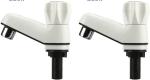 Bathonix Cpv-02 Pvc Plastic Pillar Taps For Bathroom / Washbasin (Pack Of 2) Basin Mixer Faucet (Centerset Installation Type)