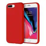 LIRAMARK Liquid Silicone Soft Back Cover Case for Apple iPhone 7 Plus / 8 Plus (Red)
