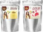Mr.Kool Refreshing Thandai and Litchi Flavor Instant Drink Powder 400gm.Pack Of 2