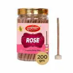 SHYAM CHARAN Premium Dhoop Sticks of Rose Fragranance, Pack of 1 Jar (120 Sticks) Non Charcoal And Bamboo Less agarbatti sticks