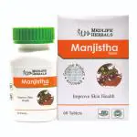 Medlife's Manjistha 500mg Tablet | 100% Pure Natural Extracts | 60 Tabs each | Natural blood cleaner | Helps relieving skin allergy