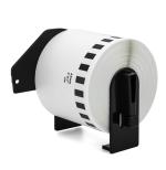 HAIDERY HARDWARE AUTM Label Orison Compatible DK-2205 Continuous Length White Paper Labels DK2205 with Non-refillable Cartridge, Dk2205 1 Roll (62mm x 30.48m) (2.3,7 x 100)