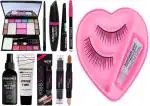 URBEN QUEEN 3in1 Eyeliner Mascara Lipliner Nude Rose Contour Fixer Eyelash Eyeshadow & TYA 6171 Glazed Glam Professional Makeup Kit