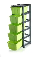 Darkpyro Green Plastic 5 Layer Foldable Modular Drawer System