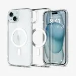 Star Craftune Spigen Magfit Ultra Hybrid Back Cover Case for iPhone 15 Plus (TPU + PC | Crystal Clear)