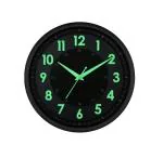 TRADELLY Round Radium Night Glow Wall Clock (Green)(Plastic, 1.5Wx12.6Lx12.6H inches)