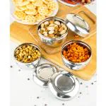 Omega Stainless Steel Apple Dabba/Storage Containers - Set of 3 (150ML, 200ML, 300ML)