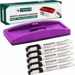 SRIRATNA Non Magnetic White Board Duster And Marker| Dry Erase Whiteboard Eraser for Erasing White Board Marker or Chalkboard Writing - (Pack of 1 Duster And 5 Marker, Multicolor) Dusters (Multicolor)