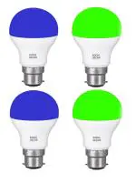 ROOH DECOR Color 9 Watt Led Bulb Led Light With Base Holder B22 (2green+ 2blue)