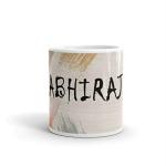 Rish Abhiraj Texture Name Theme Printed Multicolor Ceramic Coffee Mug, 350 Ml