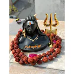 DARIDRA BHANJAN - Adiyogi Ji With Trishul | Idols & Figurines | Adiyogi Ji Shiva Statue For Car Dashboard And Home Decor | Adiyogi in Black | Shiv Trishul | Rudraksha Mala | Adiyogi Shiva Statue.