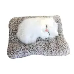 JAPSI Sleeping Cat Soft Toy | Soft Plush Toys with Sound | Sleeping Cat Soft Toy Car Dashboard | Soft Toy for Babies | Home Decorative Showpiece | Fluffy Toys Cat | Random Color