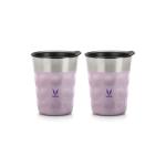 VAYA POPCUP Purple Insulated Double Walled and Easy Hold Stainless Steel Tumbler and Cups 500 ml (Pack of 2)