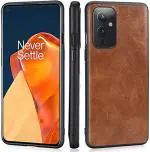 EXCLESIOR Oneplus 9 Brown Shockproof, Solid Grip, PU leather Back Cover