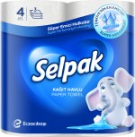SELPAK Paper Kitchen Towel Tissue 3ply 4rolls/pack