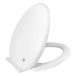 A1 Color White Sleek Design Soft-Closing PP Toilet Seat Cover Commode (44 x 36cm, Hinges Adjustment sideways 12.5-17 cm Front & Back 3 Cm)