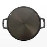 Kichera Black Cast Iron Pre Seasoned Double Handle Roti Tawa, 12 Inch