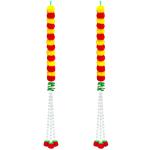 WDECOR Marigold Leaf With Tuberose Flower Garland Color Red 33102-2 Red Marigold Artificial Flower (45 inch, Pack of 2, Garlands)