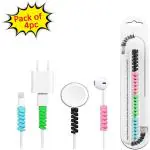 See Inside Spiral Charger Spring Cable Protector Data Cable Saver Cable Protector  (Multi Color)