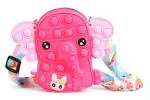 SAEKOS Elephant pop it Bag | Fidget Popit Stylish Backpack Shoulder Bag | Cute Silicone Purse, Pouch | for Kids, Women |Unicorn Bags for Girls Fidget Toys, Pop It Sling Bags for Girls Or Popit Bag|| DARKPINK(Pack of 1)