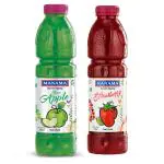 Manama Strawberry Crush and Green Apple Crush | 750ML Each | Topping for Cakes, Pies and Shakes | Pack of 2