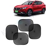 Kingsway Car Curtain Sticky Sun Shade Universal Use for Morris Garages (MG) ZS EV, 2020 Onwards Model, Color : Black, Mesh, Pack of 4 Piece Car Sun Shades Blinds Cover