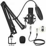 Audio Array XLR Condenser Microphone Kit Compatable with PC, Laptop (MacOs,Windows) for Recording, Podcasting, Voice Over, Streaming, Home Studio, YouTube & Gaming with Pro MAX Boom Arm-(AM-C2)