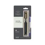 PARKER VECTOR STANDARD BLACK GOLD TRIM ROLLERBALL PEN PACK OF 2